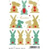 Herma magische sticker Vrolijk Pasen gouden konijntjes, folie geglazuurd