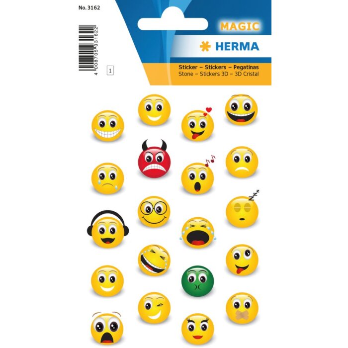 Herma magische Sticker Emojis, Steen