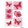 Herma magische sticker roos hart, zijde