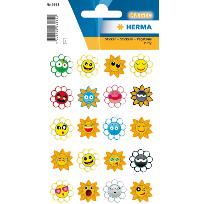 Herma magische Sticker Crazy Suns, Puffy
