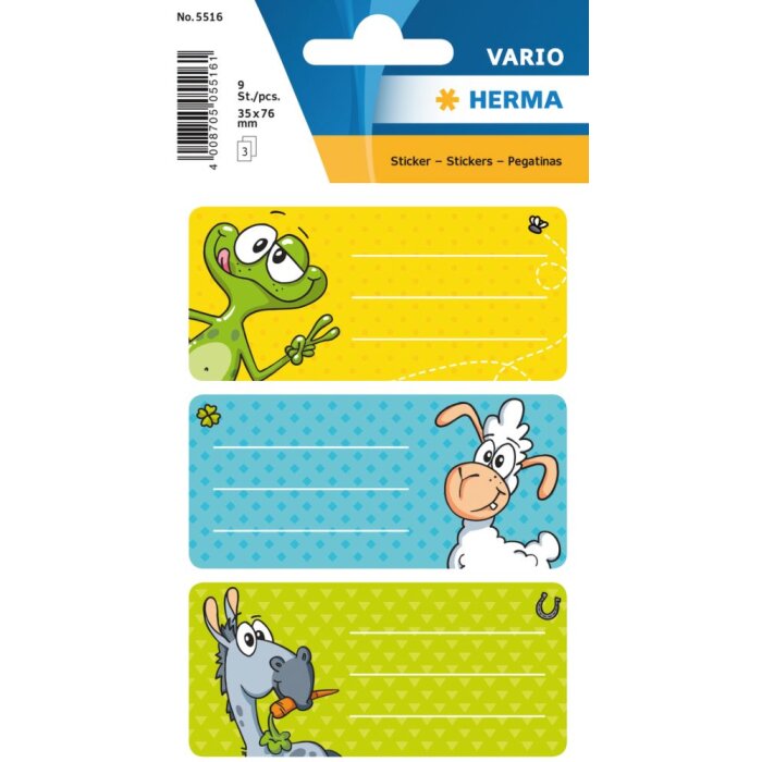 Herma vario school etiketten grap figuren