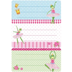 Herma vario schooletiketten kikker ballerina, glitter