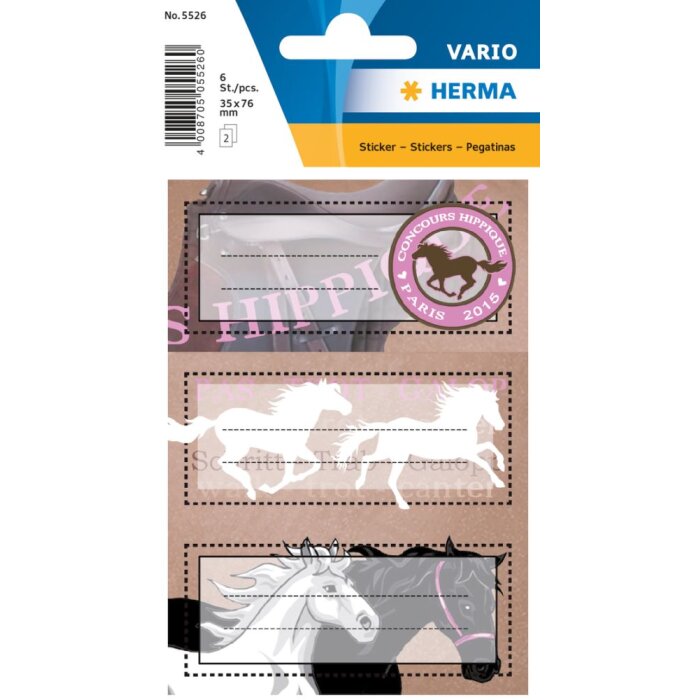 Herma vario schooletiketten paarden, glitter