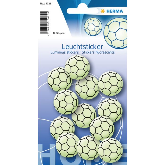Herma home glow stickers voetbal mini
