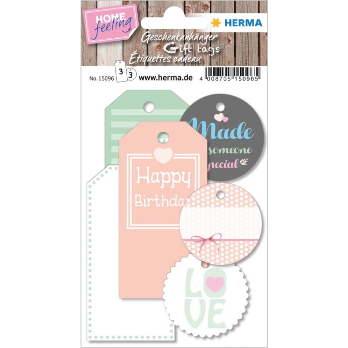 Herma cadeaulabel huis Gekleurd, met draad