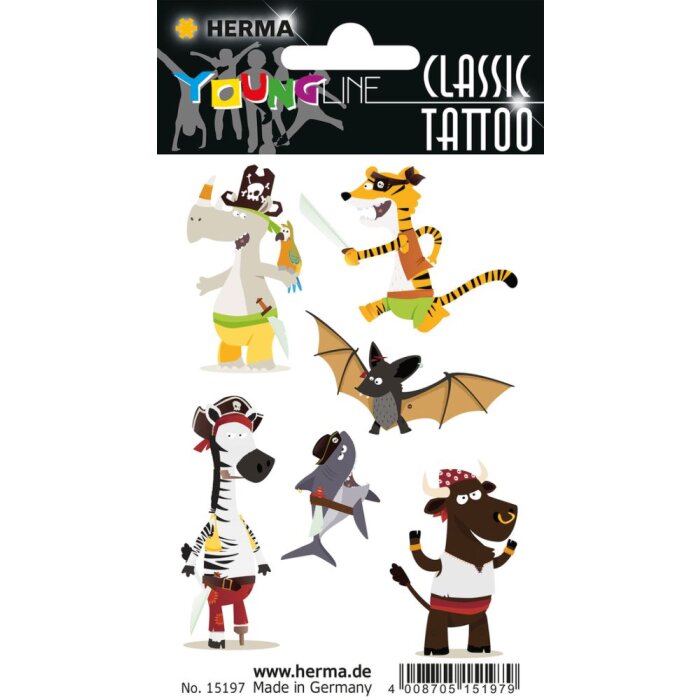 Herma FASHIONLine klassieke Tattoo Kleur Piraat Dieren