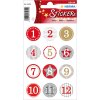 Herma decor adventskalender stickers 1-24, rood ø 2 cm
