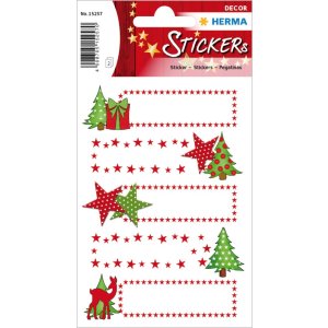 Herma decor Sticker Cadeau Sticker Sterren + Fir, glimmered