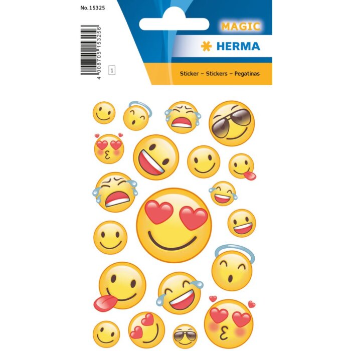 Herma magische Sticker Happy Smile, Transpuffy