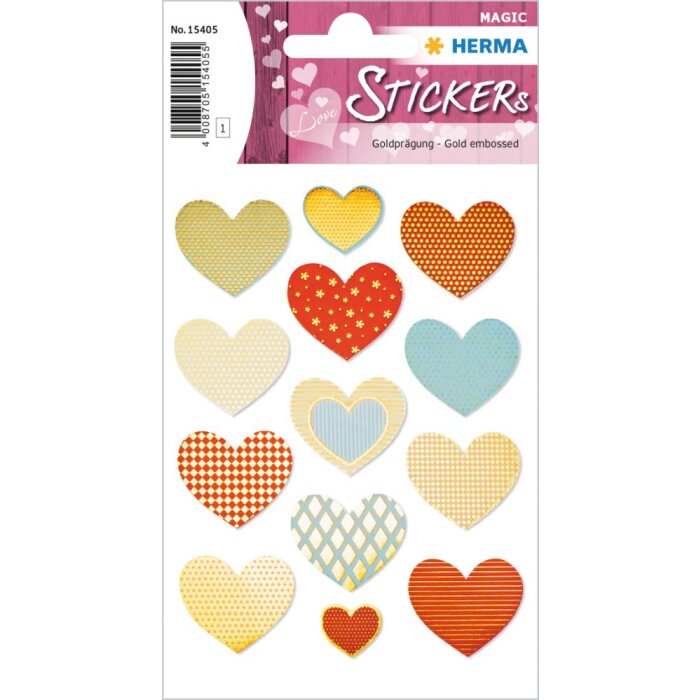 Herma magic Sticker Gouden Hart, goud embossing