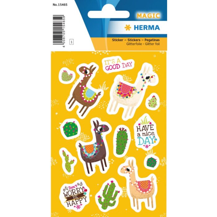 Herma magische sticker De Lama, glitterfolie