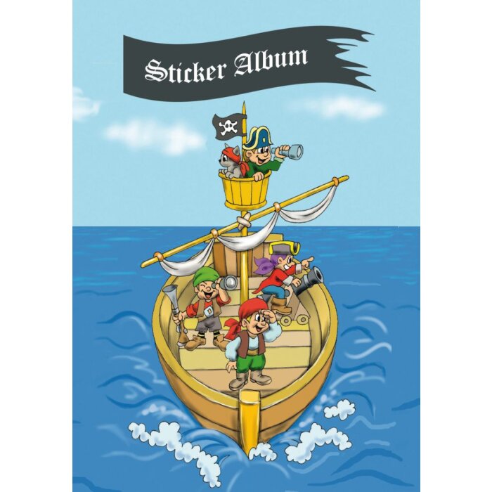 Herma Sticker-plakboek voor kinderen, a5, "Piratenavontuur" (16 paginas, blanco)