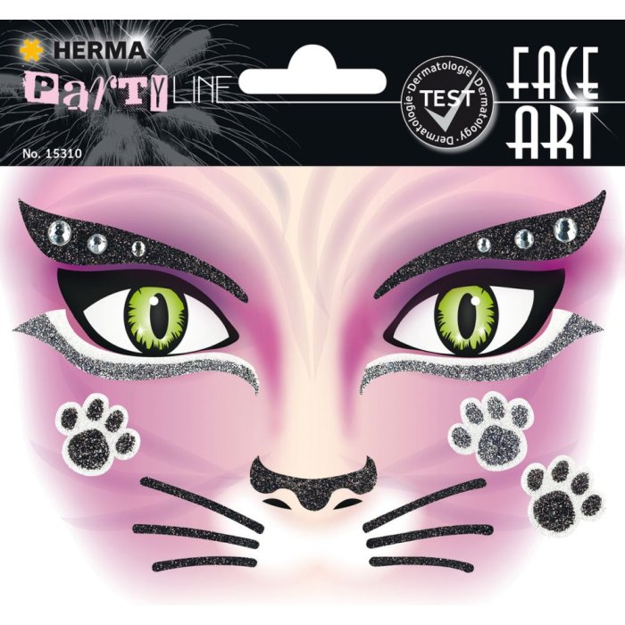 Herma FASHIONLine Face Art Sticker Roze Kat
