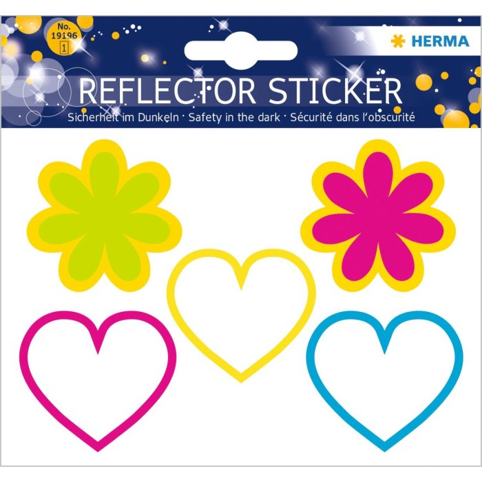 Herma Reflector sticker harten + bloemen