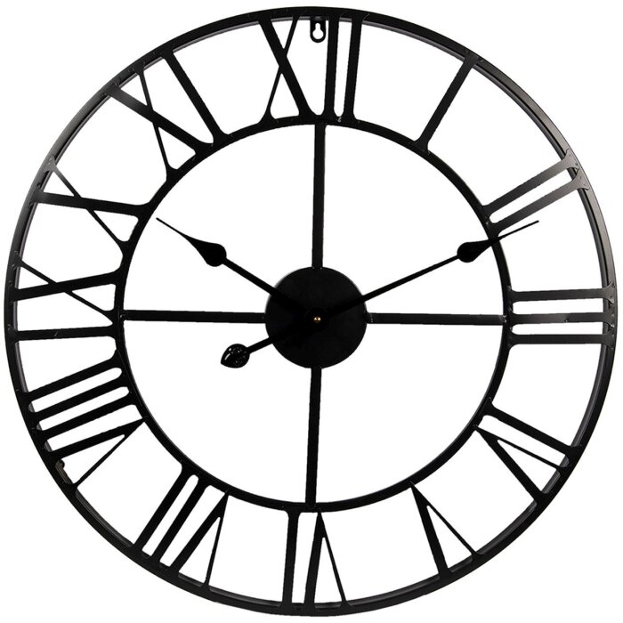 Klok ø 60x4 cm - 1xAA zwart - 5kl0138
