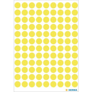 Multifunctionele etiketten geel ø 8 mm rond papier...