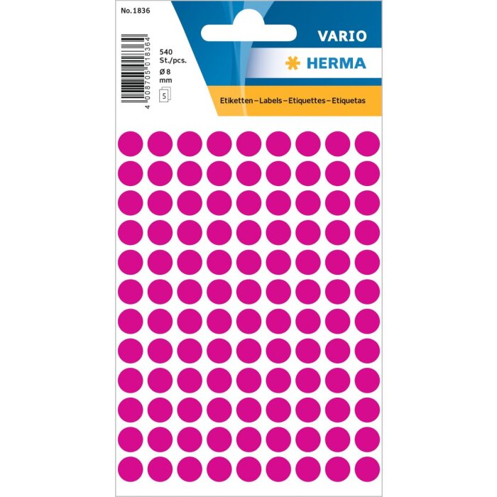 vario Herma Markeerstippen roze 8 mm