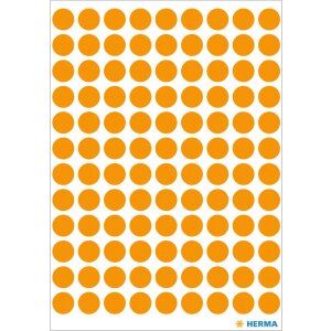 Multifunctionele etiketten oranje ø 8 mm rond...