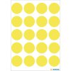 Multifunctionele etiketten geel ø 19 mm rond papier mat 100 st.