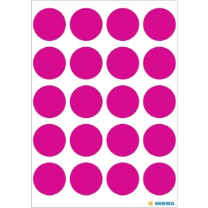 Multifunctionele etiketten roze ø 19 mm rond...