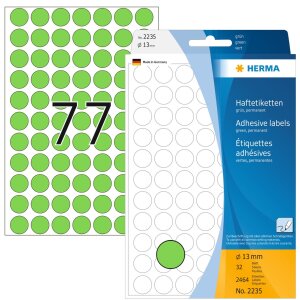Multifunctionele etiketten groen ø 13 mm rond...