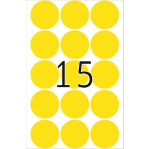 Multifunctionele etiketten geel ø 32 mm rond papier mat 480 st.