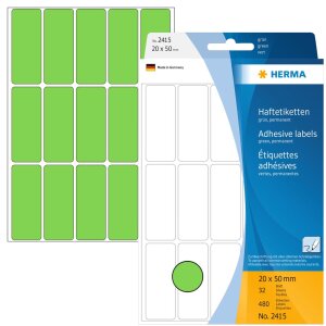 Multifunctionele etiketten groen 20x50 mm papier mat 480 st.