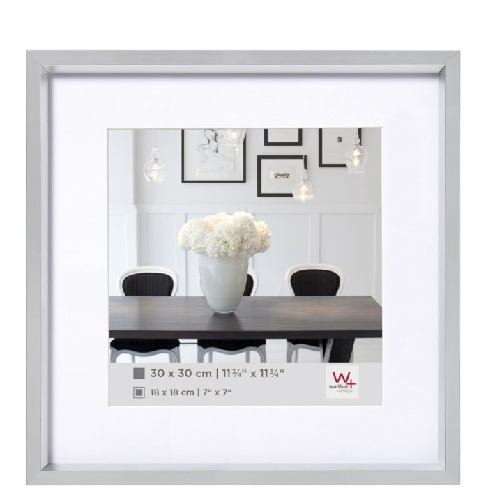 Walther Kunststof lijst Staal Stijl 30x30 cm zilver