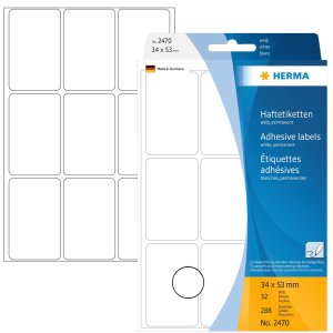 Multifunctionele etiketten wit 34x53 mm papier mat 288 st.