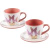 20ca1019 Mascagni 2 koffiekopjes set roze