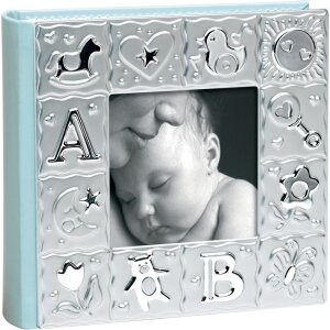 Memo album 100 fotos 10x15 cm met kader blauw