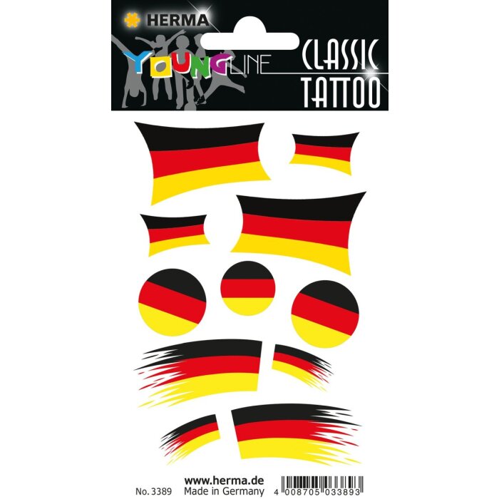 Duitsland vlaggen tatoeages 1 vel
