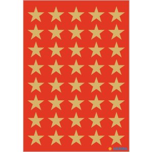 decor sterren 5-puntig, goud ø 13 mm