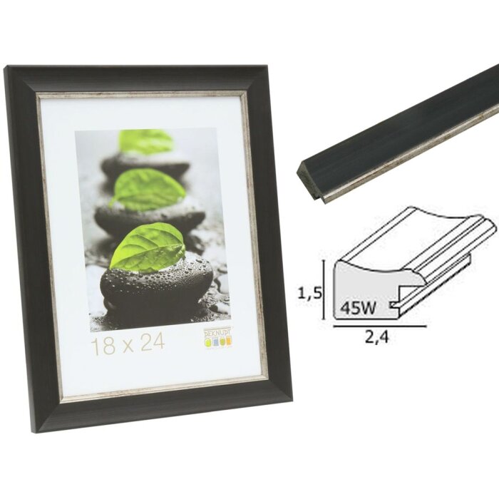 Fotolijst zwart plastic s45wf2