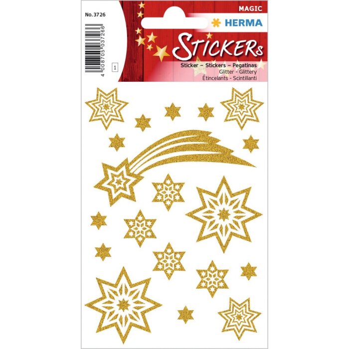 magische sterren + staart, glittery