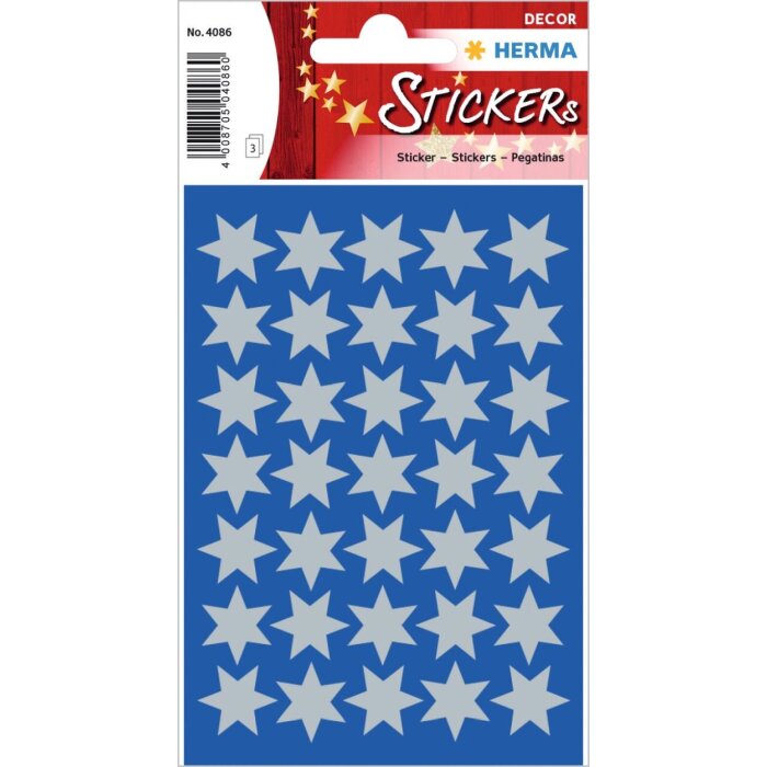 herma sterren stickers zilver van Herma 3 vellen