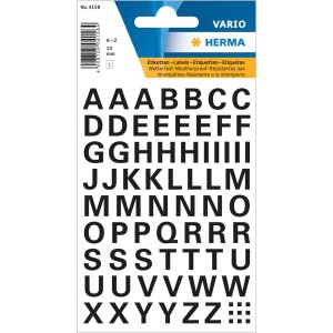 Letters 10 mm a-z weerbestendige folie zwart 1 vel.