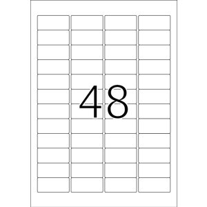 Veiligheidsetiketten wit 45,7x21,2 mm extreem sterk klevende folie mat 1200 st.