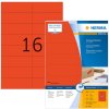 Etiketten a4 rood 105x37 mm papier mat 1600 st.