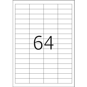 Etiketten Premium a4, wit 63,5x72 mm papier mat 1200 st.