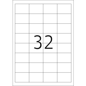 Etiketten Premium a4, wit 63,5x72 mm papier mat 1200 st.