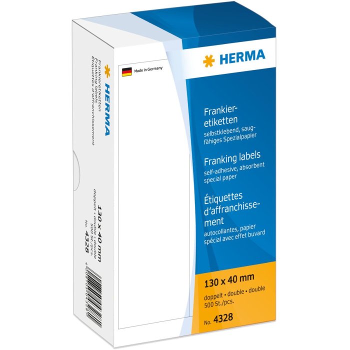 Frankeer-etiketten dubbel 130x40 mm 500 st.