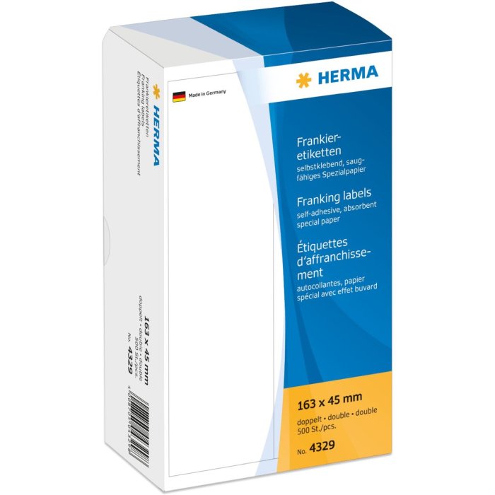 Frankeer-etiketten dubbel 163x45 mm 500 st.