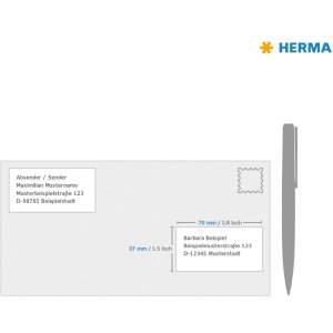 Etiketten a4 geel 70x37 mm papier mat 2400 st.