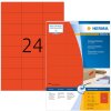 Etiketten a4 rood 70x37 mm papier mat 2400 st.