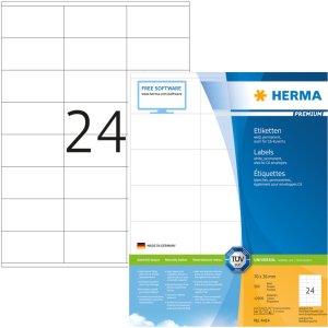 Etiketten Premium a4, wit 70x36 mm papier mat 12000 st.