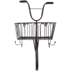 Decoratie ijzeren rek fiets 28x19x50 cm groen - 6y2943
