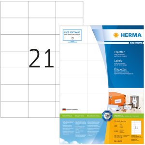 Etiketten Premium a4, wit 70x42,3 mm papier mat 2100 st.