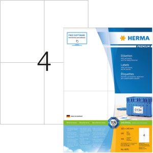 Etiketten Premium a4, wit 105x148 mm papier mat 400 st.