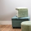 Kruk-Kist 60x36x43 cm turkoois - 64061LT